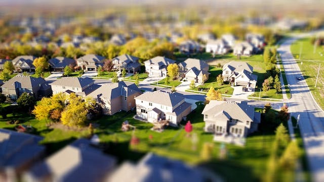 Several miniature homes.